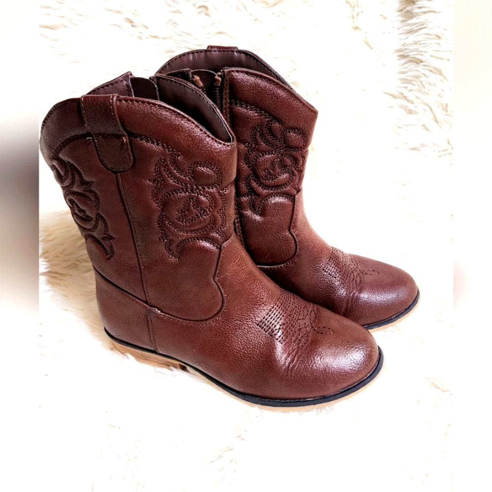 Toddler Memphis Zipper Western Boots - Cat & Jack - Brown - Size 12